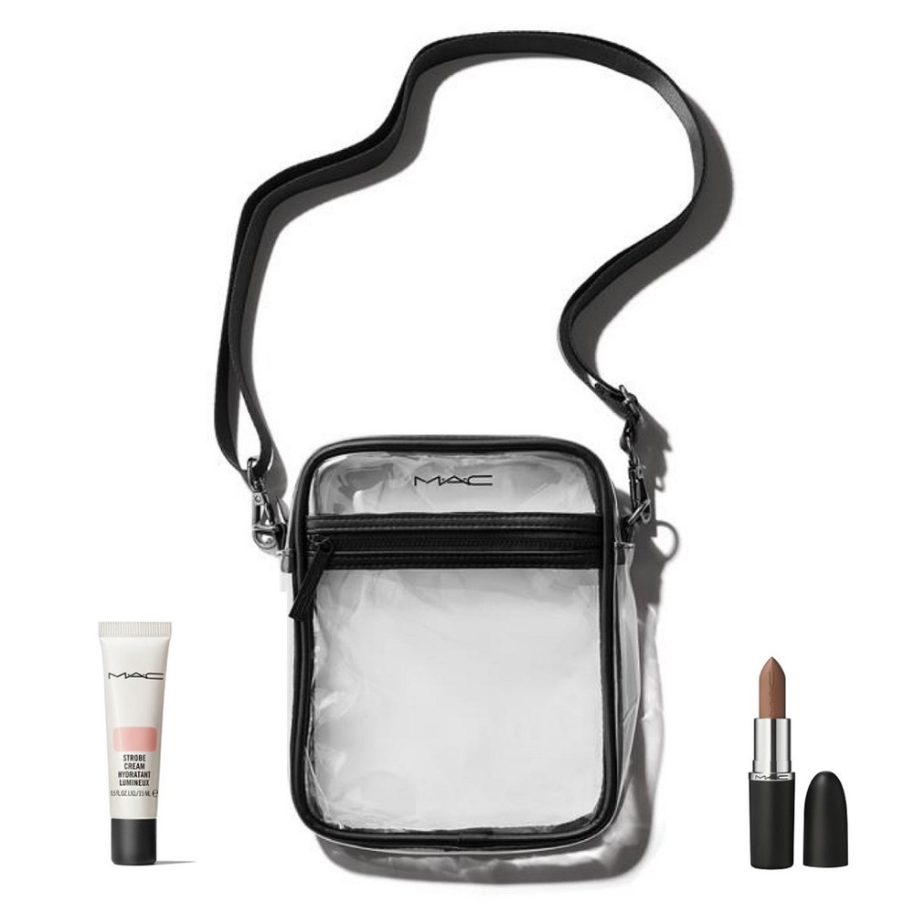 Clear MAC Crossbody Bag, Skincare, & Makeup Bundle-NEW